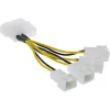 Stromadapterkabel Molex InLine 33341A 0,05 m 4x Lüfteranschluss