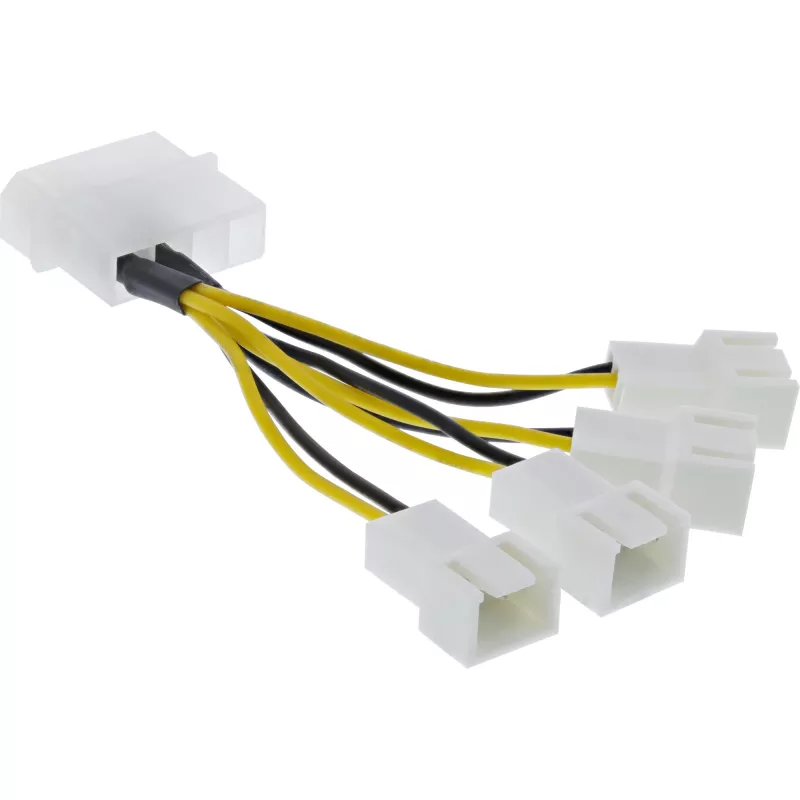 Stromadapterkabel Molex InLine 33341A 0,05 m 4x Lüfteranschluss