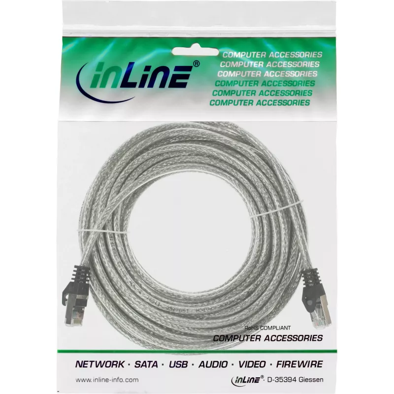 InLine Patchkabel SF/UTP Cat.5e transparent 10m