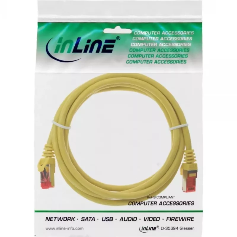 InLine Patchkabel S/FTP PiMF Cat.6 250MHz PVC CCA gelb 1m