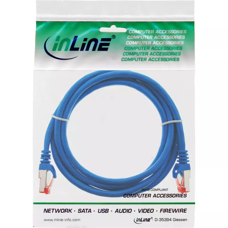 InLine Patchkabel S/FTP PiMF Cat.6 250MHz PVC CCA blau 0,5m