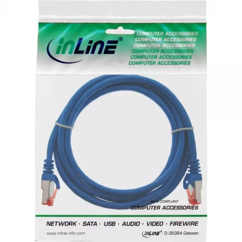 InLine Patchkabel S/FTP PiMF Cat.6 250MHz PVC CCA blau 0,25 m