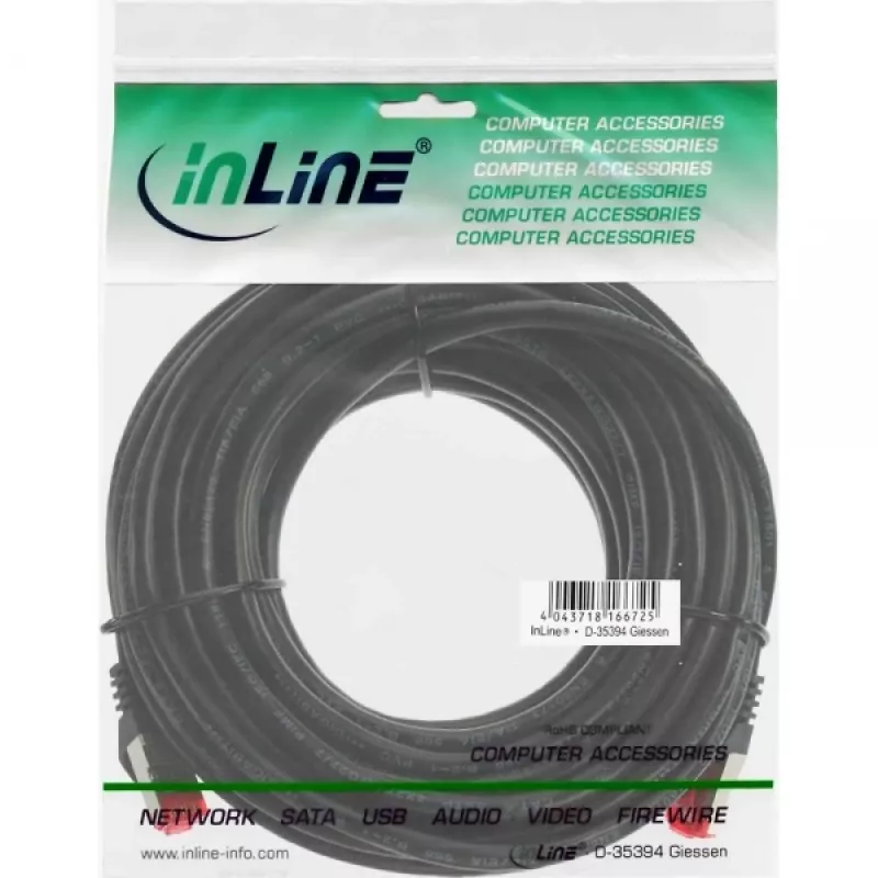 InLine Patchkabel S/FTP PiMF Cat.6 250MHz PVC CCA schwarz 5m