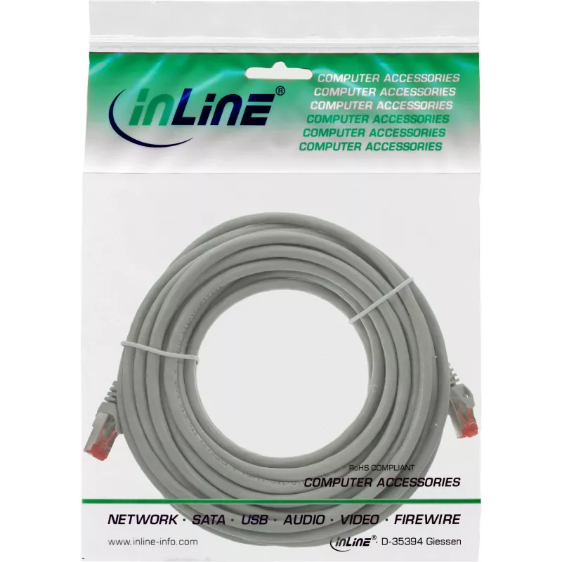 InLine Patchkabel S/FTP PiMF Cat.6 250MHz PVC CCA grau 7,5 m
