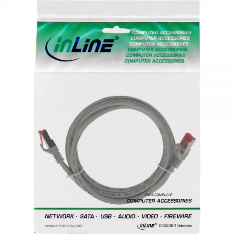InLine Patchkabel S/FTP PiMF Cat.6 250MHz PVC CCA grau 0,5m
