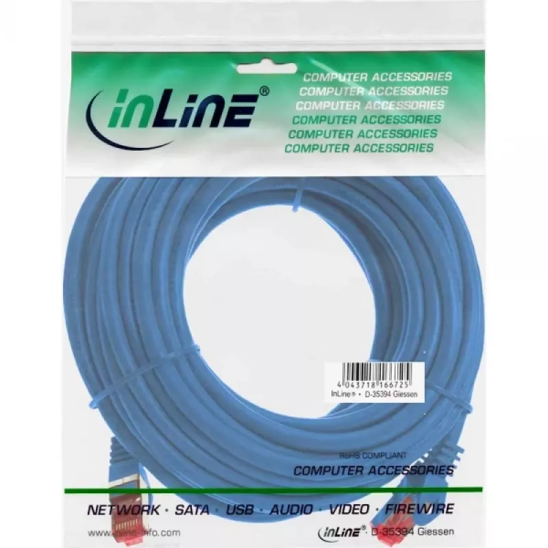 InLine Patchkabel S/FTP PiMF Cat.6 250MHz PVC CCA blau 10m
