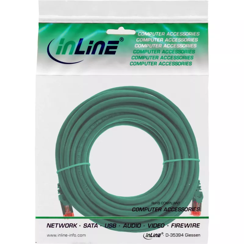 InLine Patchkabel S/FTP PiMF Cat.6 250MHz PVC CCA grün 7,5m