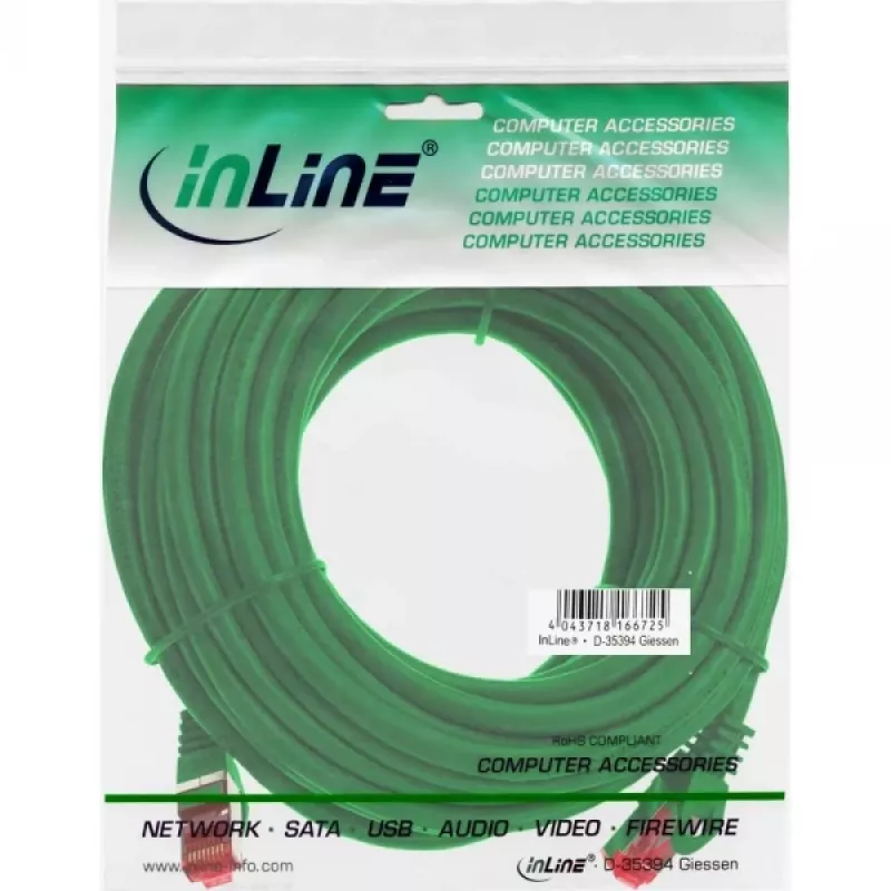 InLine Patchkabel S/FTP PiMF Cat.6 250MHz PVC CCA grün 10m