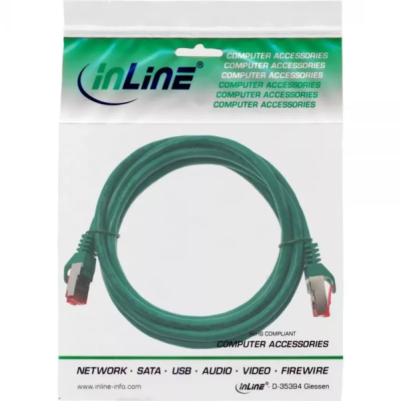 InLine Patchkabel S/FTP PiMF Cat.6 250MHz PVC CCA grün 2m
