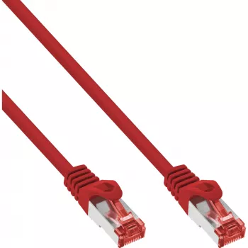 InLine Patchkabel S/FTP PiMF Cat.6 250MHz PVC CCA rot 0,25m