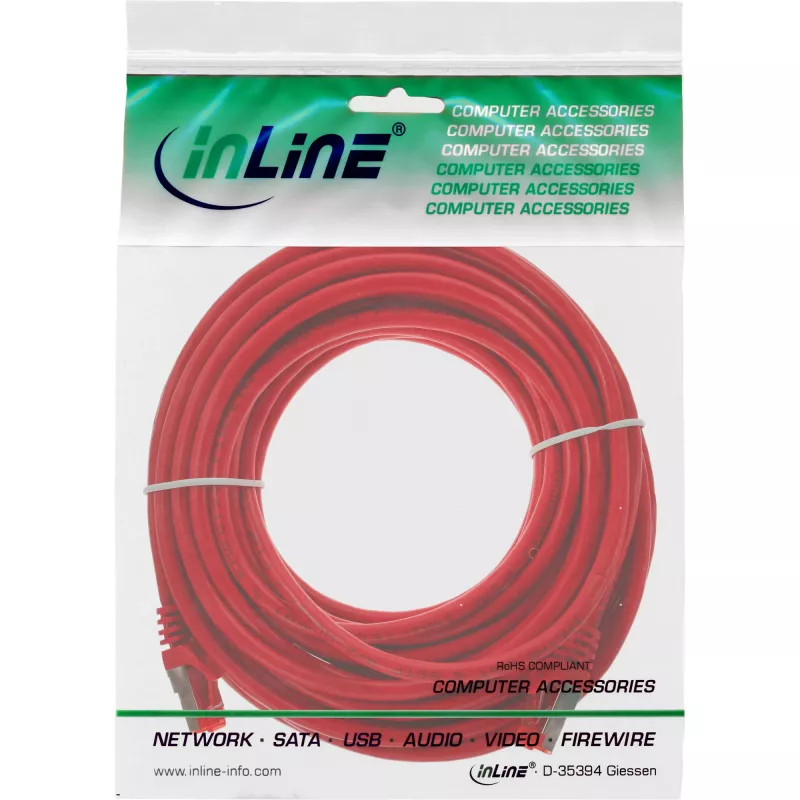 InLine Patchkabel S/FTP PiMF Cat.6 250MHz PVC CCA rot 7,5m