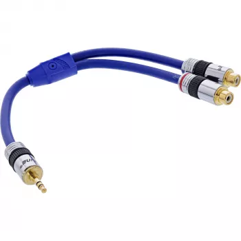 InLine Audio Kabel Premium 2x RCA female / 3.5mm male gold plated 0.25m