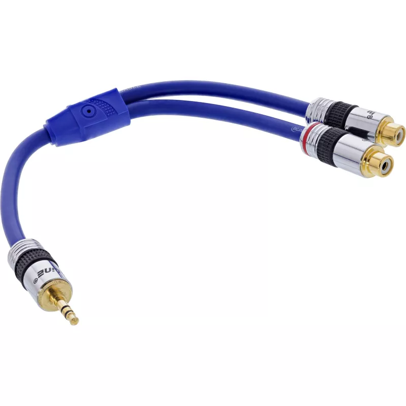 InLine Audio Kabel Premium 2x RCA female / 3.5mm male gold plated 0.25m