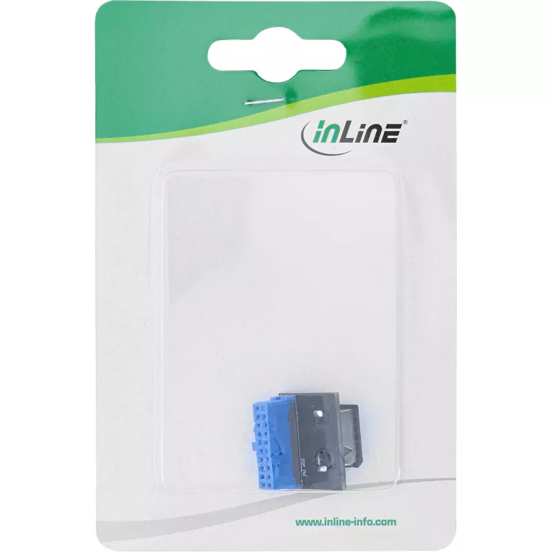 InLine USB 3.0 auf USB 3.1 Frontblende Key-A Adapter gerade intern
