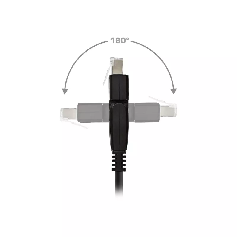 InLine 180° Patchkabel S/FTP PiMF Cat.6A 500MHz halogenfrei Kupfer schwarz 1m