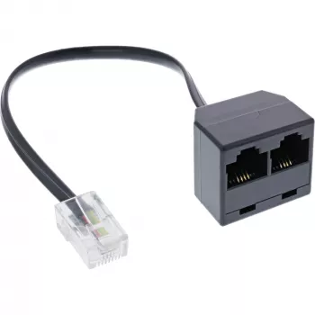 InLine ISDN-Splitter 1x RJ45 M / 2x RJ45 F, 8P4C ohne Widerstände