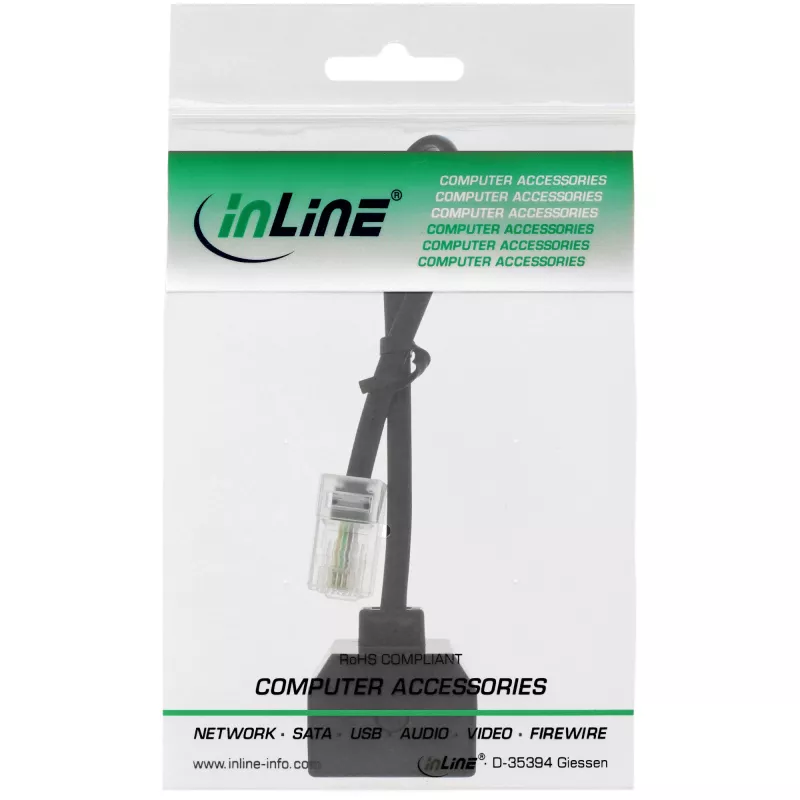 InLine ISDN-Splitter 1x RJ45 M / 2x RJ45 F, 8P4C ohne Widerstände
