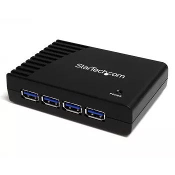 StarTech.com 4-Port Schwarz SuperSpeed USB 3.0 Hub, USB 3.2 Gen 1 (3.1 Gen 1) Typ-A, 5000 Mbit/s, Schwarz, Power, 5 V, 2 A