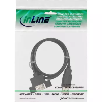 InLine 100 Stück Bulk-Pack USB 2.0 Kabel A Stecker auf A Buchse für Slotblende 0,6 m