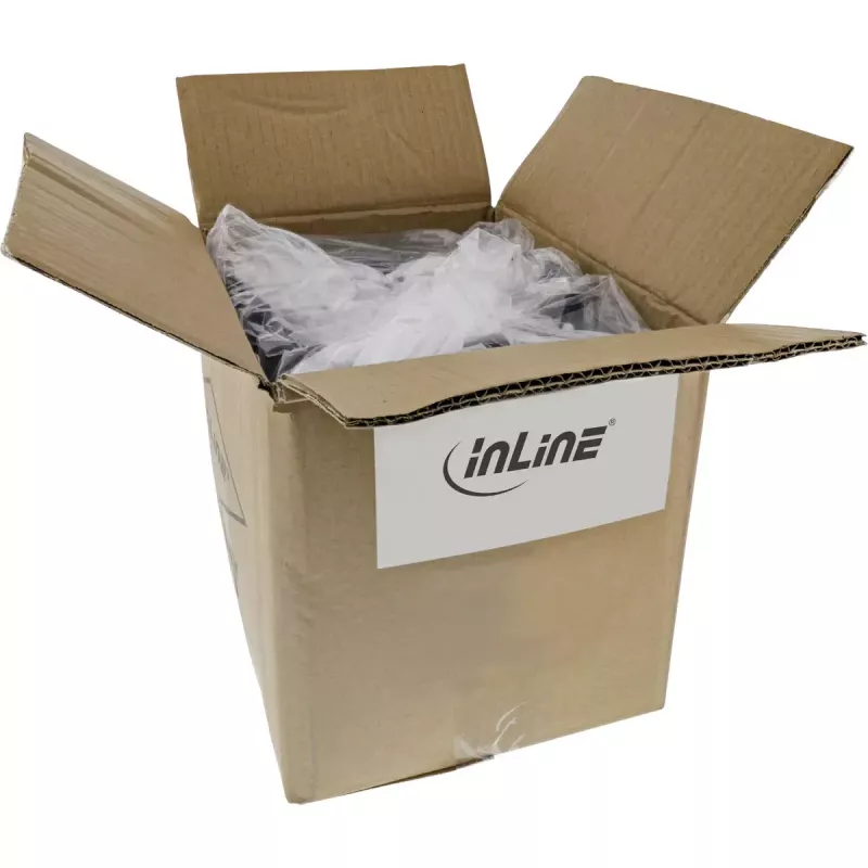 InLine 100 Stück Bulk-Pack USB 2.0 Kabel A Stecker auf A Buchse für Slotblende 0,6 m