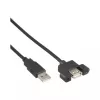 InLine 100 Stück Bulk-Pack USB 2.0 Kabel A Stecker auf A Buchse für Slotblende 0,6 m
