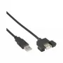 InLine 100 Stück Bulk-Pack USB 2.0 Kabel A Stecker auf A Buchse für Slotblende 0,6 m