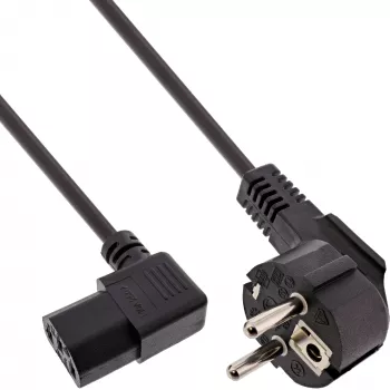 InLine 35 Stk. Bulk-Pack Stromkabel Typ F abgewinkelt C13 rechts abgewinkelt schwarz 1,8 m