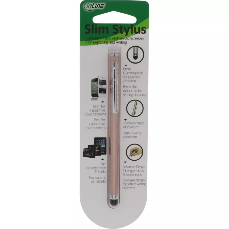 Stylus Pen InLine 55467G für Touchscreens Smartphone Tablet Pink