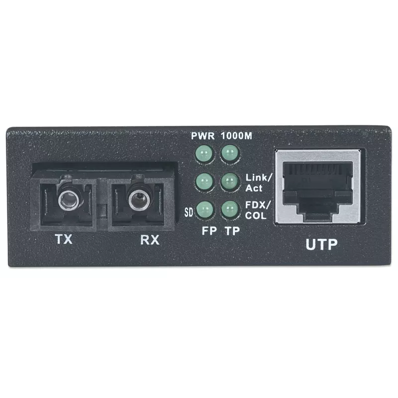 Intellinet Gigabit Ethernet Single Mode Medienkonverter, 10/100/1000Base-T zu 1000Base-Lx (SC) Single-Mode, 20 km