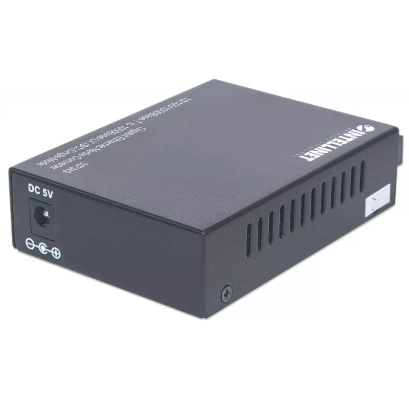 Intellinet Gigabit Ethernet Single Mode Medienkonverter, 10/100/1000Base-T zu 1000Base-Lx (SC) Single-Mode, 20 km