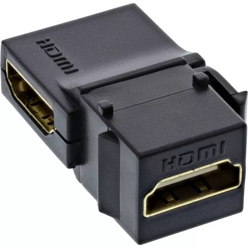 InLine HDMI Keystone Snap-In Modul, 4K/60Hz, HDMI AF/AF gewinkelt schwarz
