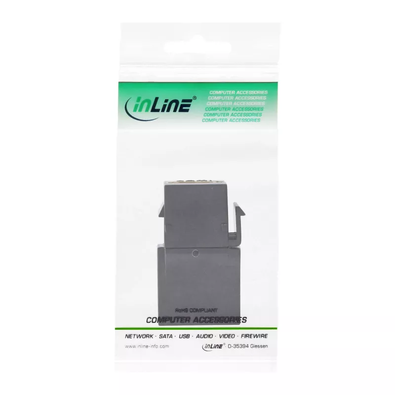 InLine HDMI Keystone Snap-In Modul, 4K/60Hz, HDMI AF/AF gewinkelt schwarz