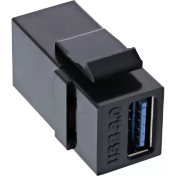InLine USB 3.1 Snap-In-Modul, USB-A-Buchse/Buchse, schwarzes Gehäuse