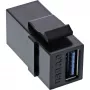 InLine USB 3.1 Snap-In-Modul, USB-A-Buchse/Buchse, schwarzes Gehäuse