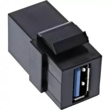 InLine USB 3.1 Snap-In-Modul, USB-A B/B, 90° abgewinkelt, schwarzes Gehäuse