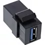 InLine USB 3.1 Snap-In-Modul, USB-A B/B, 90° abgewinkelt, schwarzes Gehäuse