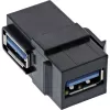 InLine USB 3.1 Snap-In-Modul, USB-A B/B, 90° abgewinkelt, schwarzes Gehäuse