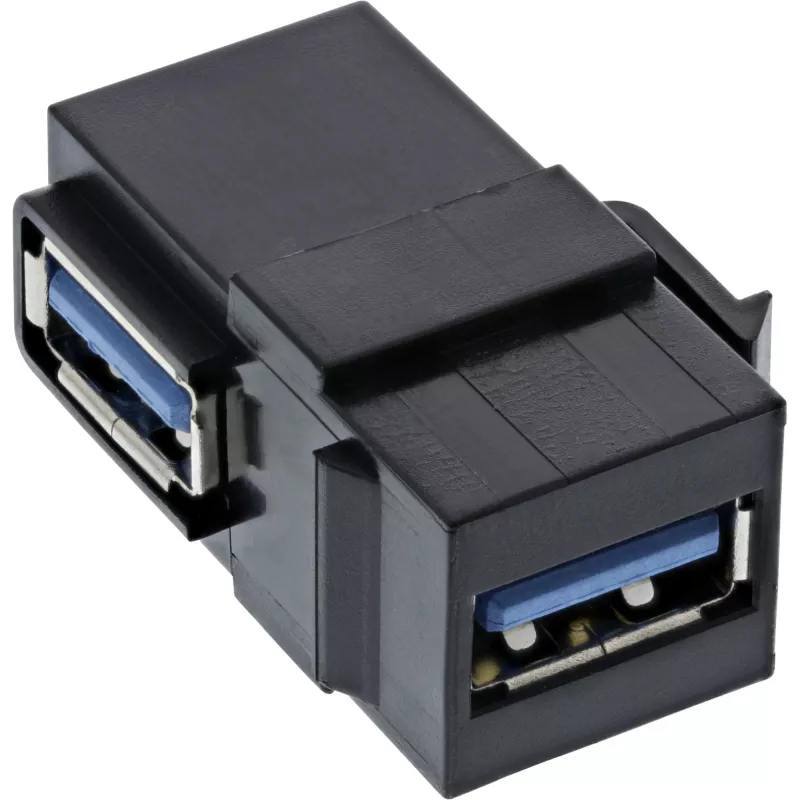 InLine USB 3.1 Snap-In-Modul, USB-A B/B, 90° abgewinkelt, schwarzes Gehäuse
