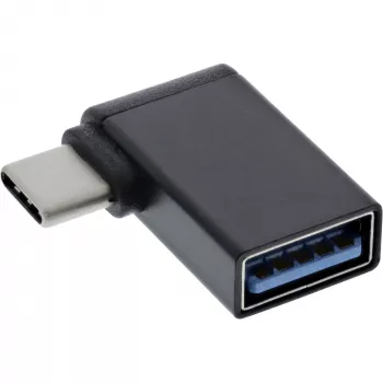 InLine USB 3.2 Gen.2 Adapter, USB-C Stecker auf USB-A Buchse gewinkelt 90° OTG