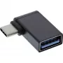 InLine USB 3.2 Gen.2 Adapter, USB-C Stecker auf USB-A Buchse gewinkelt 90° OTG