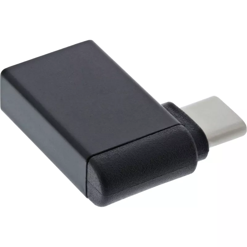 InLine USB 3.2 Gen.2 Adapter, USB-C Stecker auf USB-A Buchse gewinkelt 90° OTG