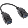 InLine USB 3.2 Gen1 2x Keystone-Adapterkabel, 2x USB A Keystone-Buchse, 0,2m