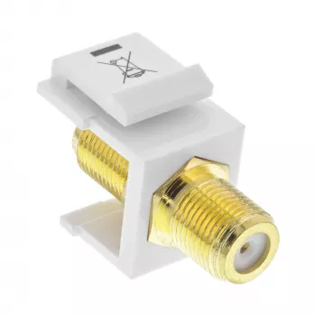 InLine Keystone Einbauadapter, für Satellitenkabel, 2x F-Buchsen, weiß