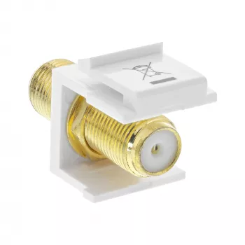 InLine Keystone Einbauadapter, für Satellitenkabel, 2x F-Buchsen, weiß