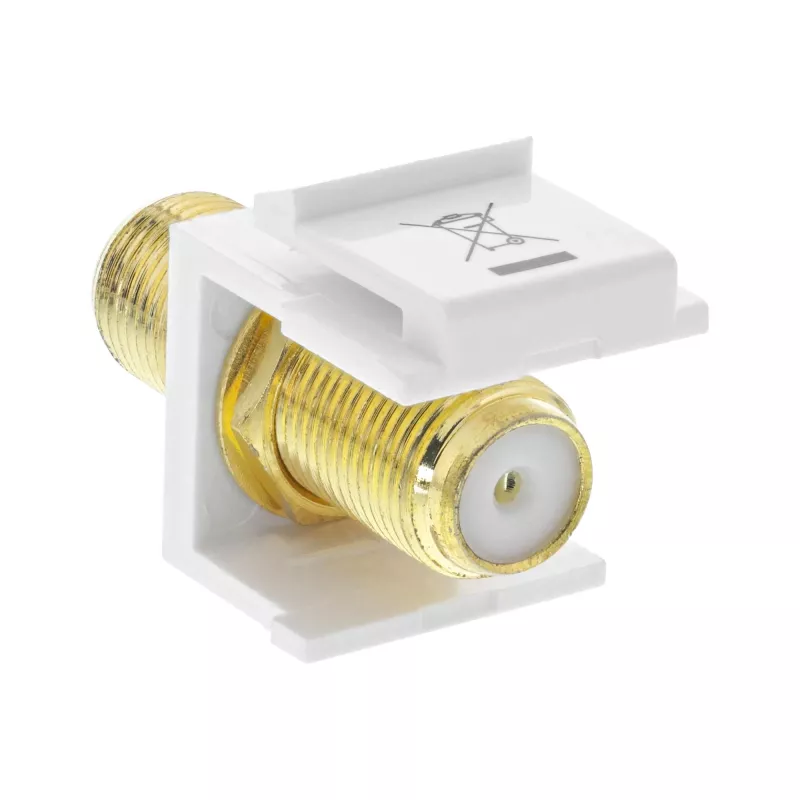 InLine Keystone Einbauadapter, für Satellitenkabel, 2x F-Buchsen, weiß