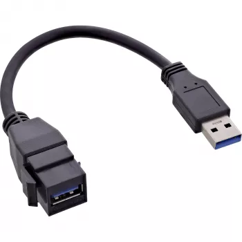USB 3.2 Gen1 Adapterkabel InLine 76206C 0,2 m USB A Stecker auf Keystone Buchse