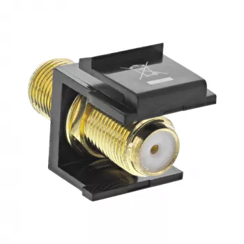 InLine Keystone-Einbauadapter, für Satellitenkabel, 2x F-Buchsen, schwarz