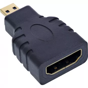 InLine HDMI-Adapter HDMI-A-Buchse / HDMI-D-Stecker, 4K/60Hz, vergoldet