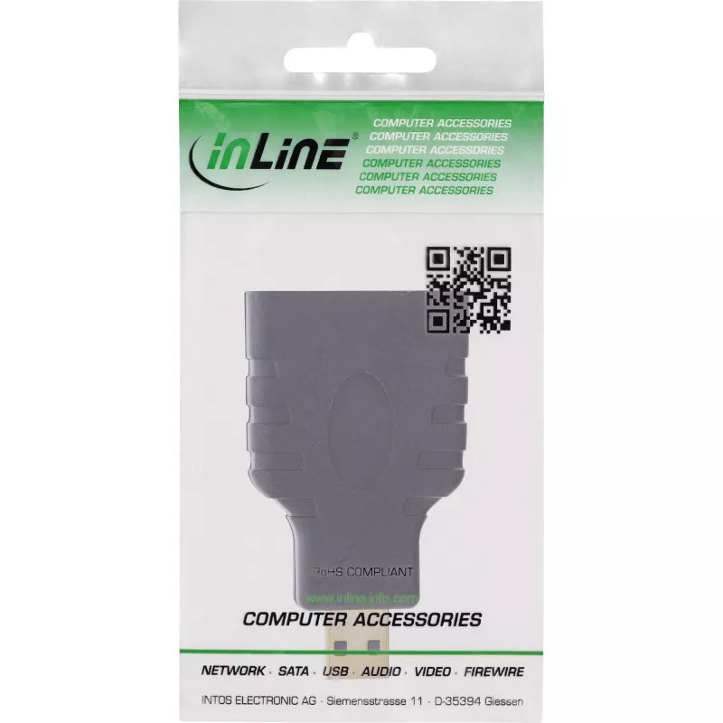 InLine HDMI-Adapter HDMI-A-Buchse / HDMI-D-Stecker, 4K/60Hz, vergoldet