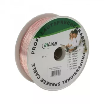 InLine Lautsprecherkabel 2x 0,75mm² CCA transparent 50m